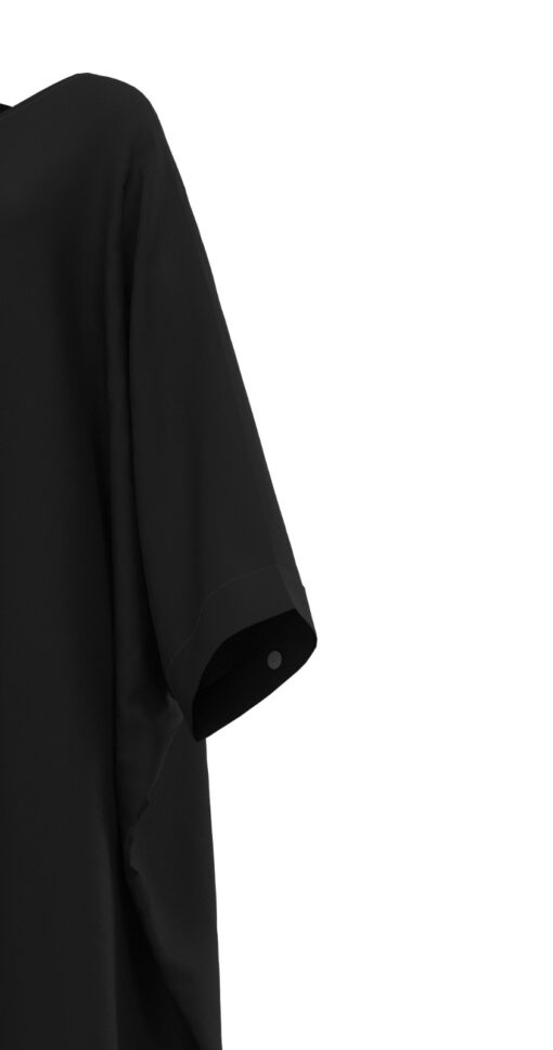Abaya soie de Medine noir – Image 2