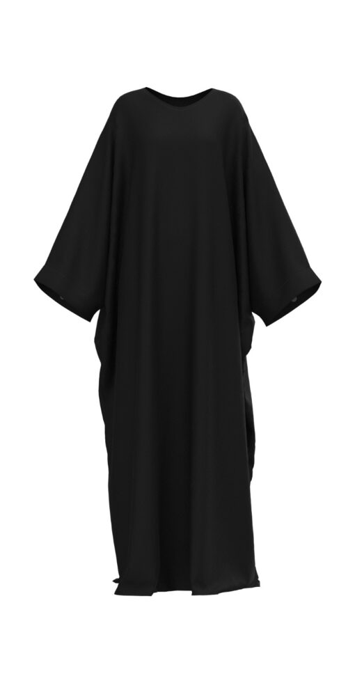 Abaya soie de Medine noir – Image 4