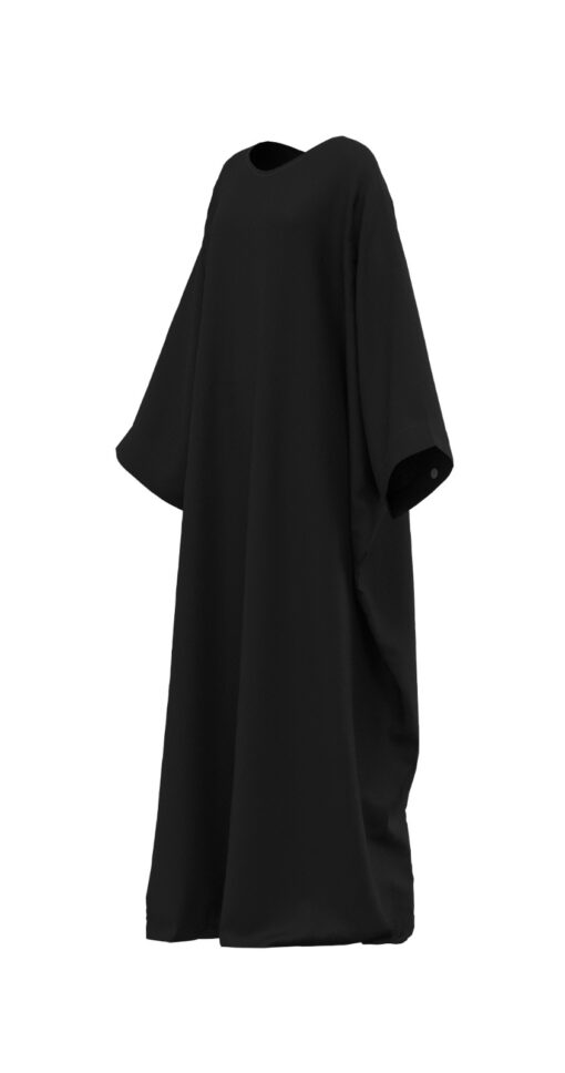 Abaya soie de Medine noir – Image 3