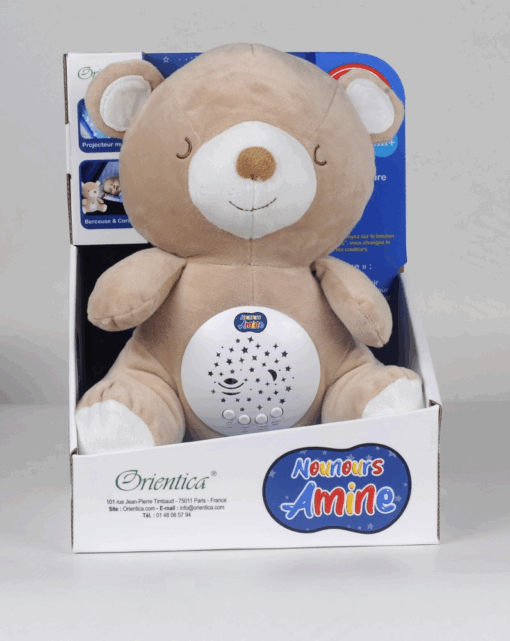 Nounours Amine : Doudou Ourson et Veilleuse Coranique pour enfant musulman et bébé