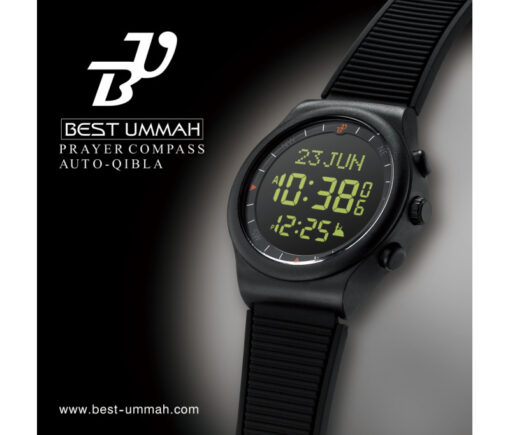 Montre prière Sport noire : horaire de prière