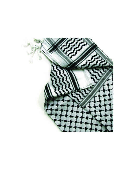 Keffieh palestinien AL BASSAM  noir et blanc -ARAFAT – Image 2