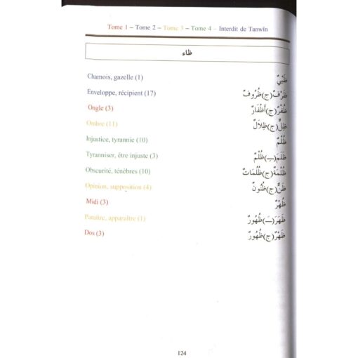 Lexique des mots utilisés dans les cours de langue arabe pour non-arabophones – Image 4