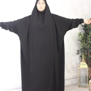 Jilbab Caviary noir 1 pièce - El Bassira - (A1 CAV black)