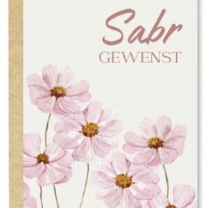 Alternative view of Carte postale/ Sabr gewenst (roze bloemen) wenskaart