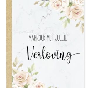 Carte postale Mabrouk met jullie Verloving (Marmer) wenskaart