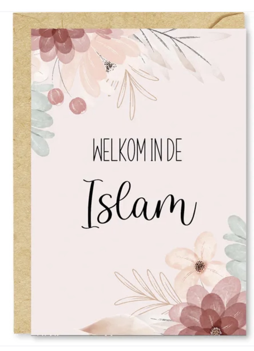 Carte postale/ wenskaart Welkom in de Islam roze (Bekeerling) – Image 2