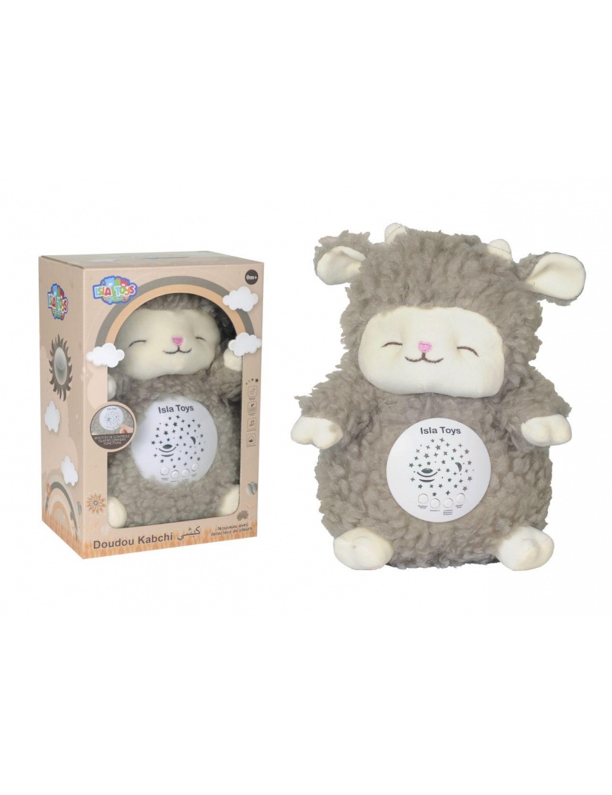 Doudou Kabchi mouton taupe - veilleuse Coranique - IslaToys
