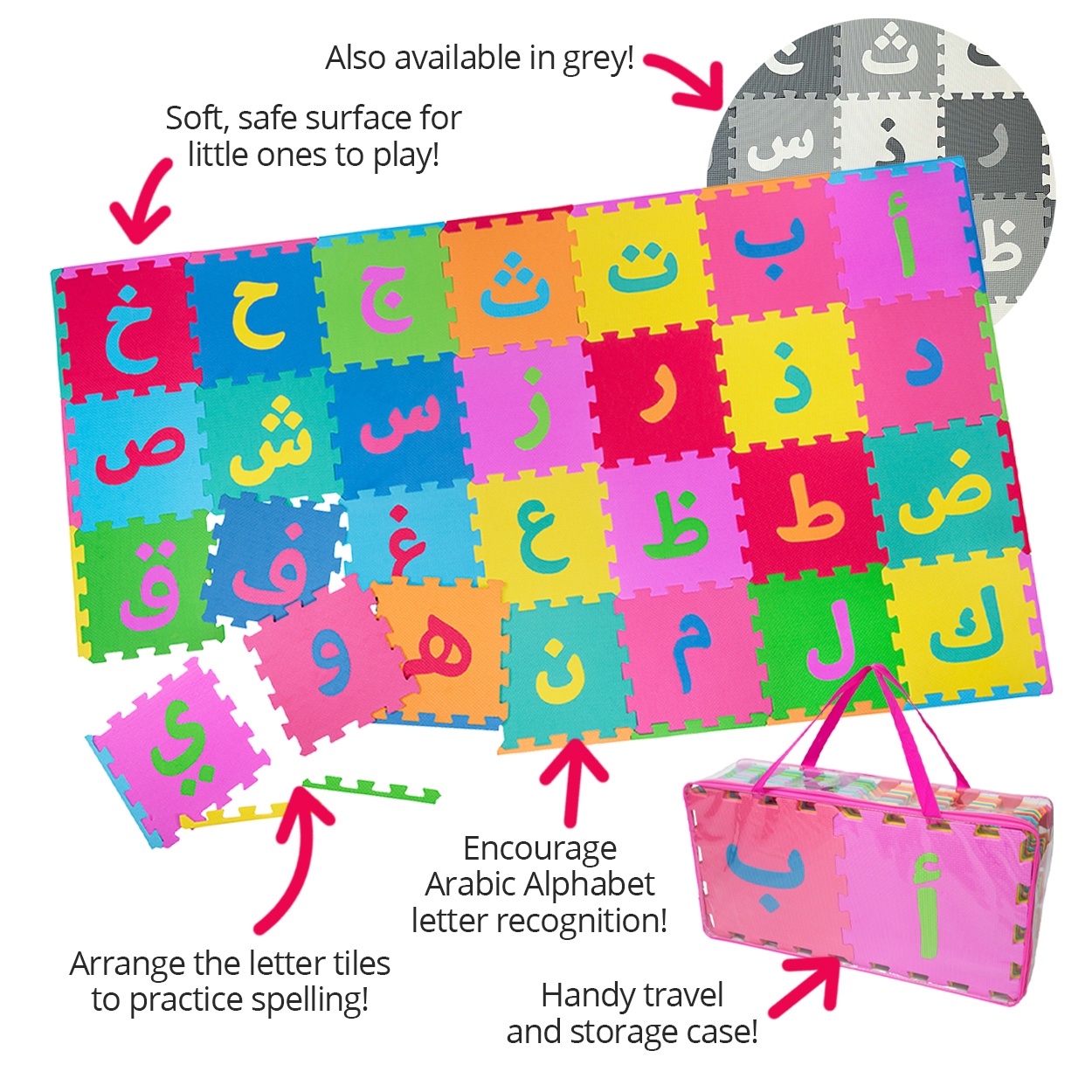 Tapis en mousse avec l'alphabet arabe – Image 2