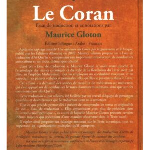 Alternative view of Le Coran (fr/ar) - Essai de traduction et annotations par Maurice Gloton