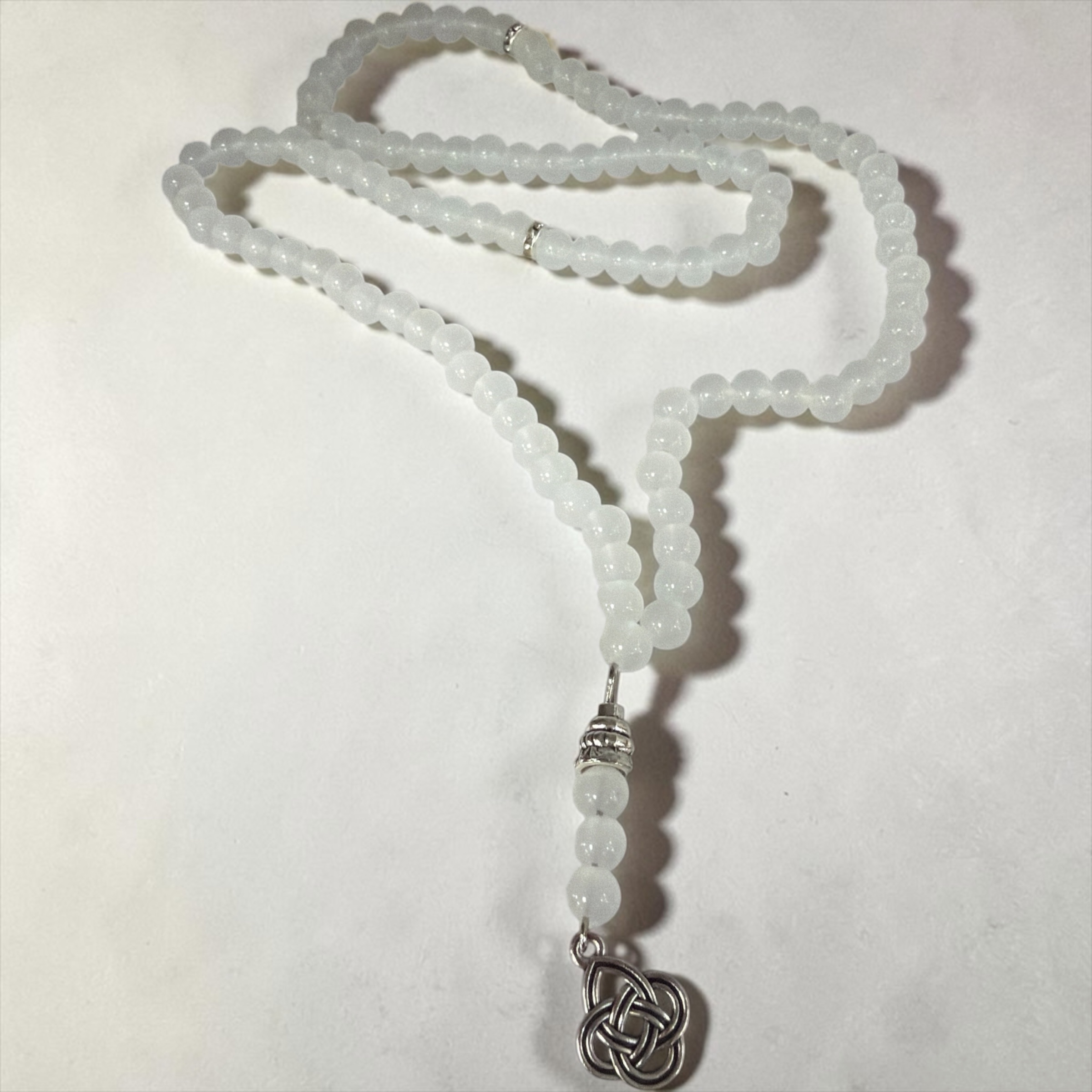 Tasbih - 99 perles brillant (blanc )