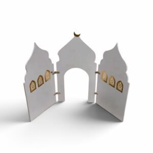 Alternative view of Mihrab triple en bois pliable
