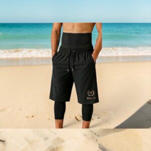 Short de bain cache awra noir « hayya »