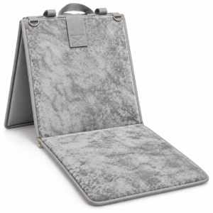 Tapis de prière avec dossier pliable ultra confortable pour le dos bleu marine